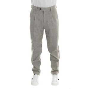PANTALONE GESSATO FANGO